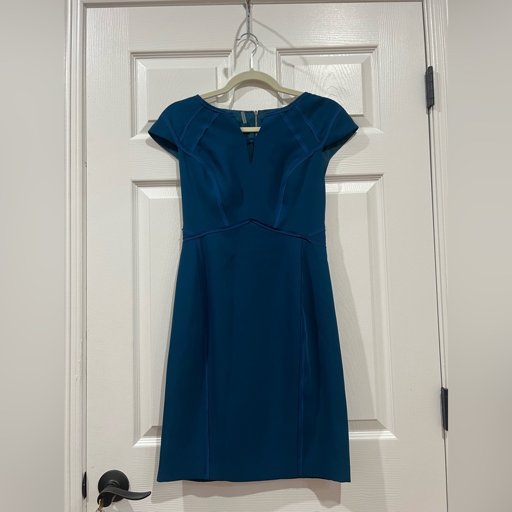 REBECCA TAYLOR TURQUOIZE SHORT SLEEVE DRESS SIZE 0